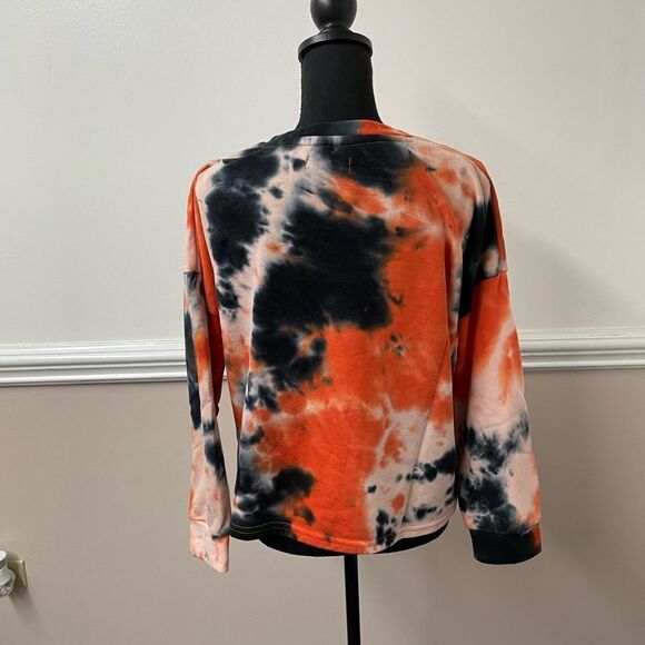 White Mark Orange and Navy Tie Dye Sleep Shirt - Picture 3 of 4